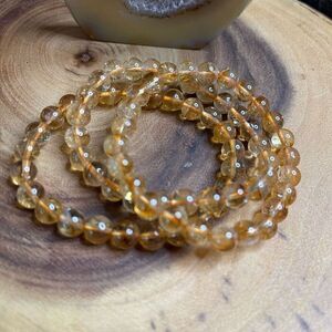 Citrine beaded stretch bracelet ONE NEW reiki meditation crystal healing 7mm